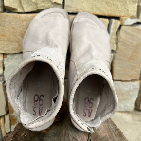 A.S.98 Ritchie women’s Ivory leather Modern Open-Toe Mules NWOBSz-38(7-1/2-8)  K - Picture 6 of 10